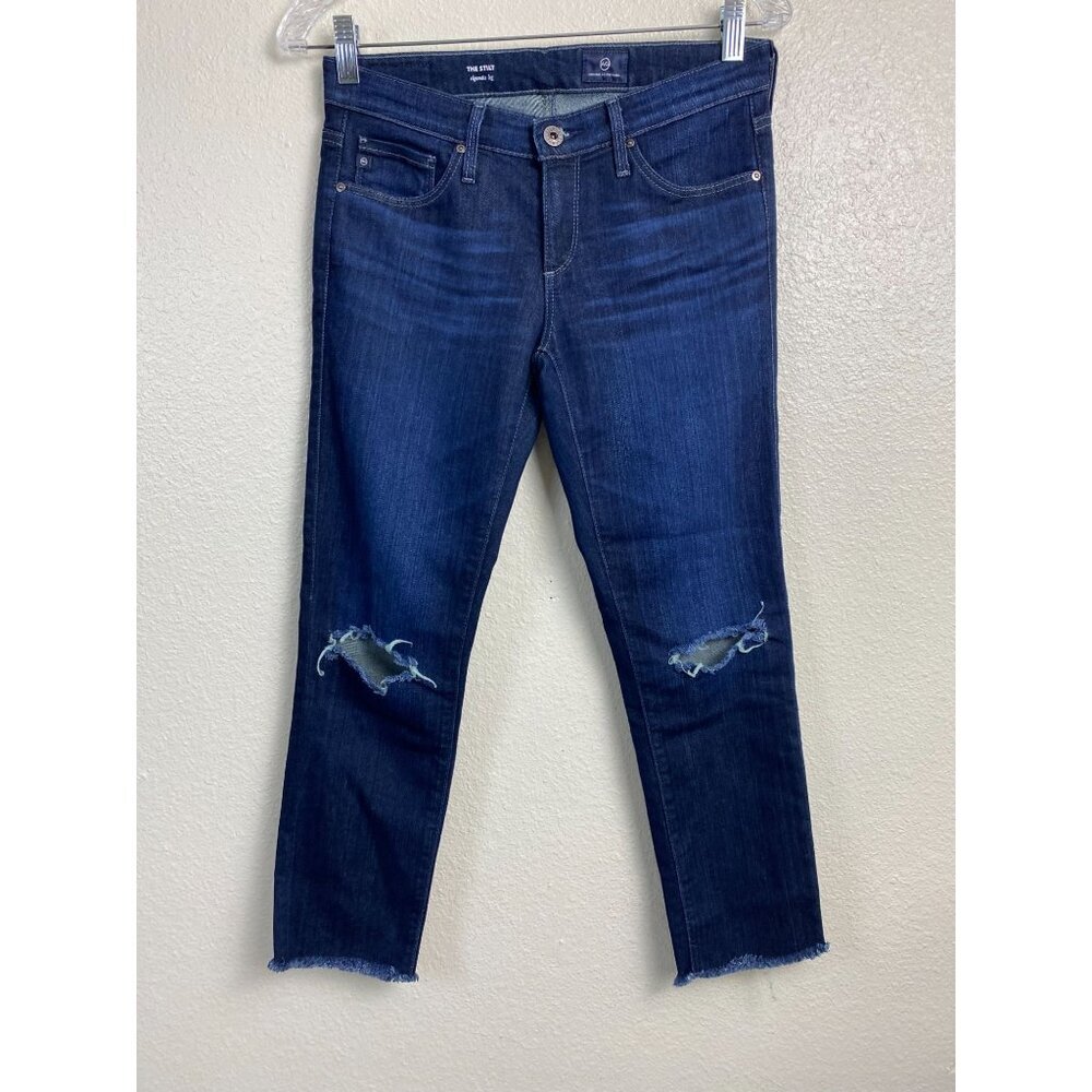 AG Adriano Goldschmeid Blue The Stilt Cigarette Leg Jeans Size 26 Cropped